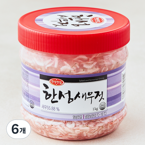 한성젓갈 한성새우젓, 1kg, 6개