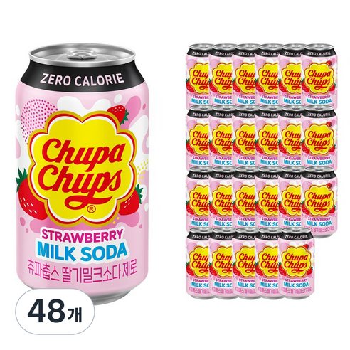 츄파춥스 딸기 밀크소다 제로, 48개, 350ml