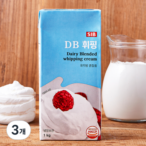 선인 DB 휘핑 크림, 1kg, 3개