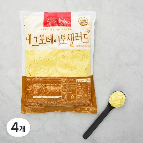 샐러드미인 에그포테이토 샐러드 (냉장), 1kg, 4개