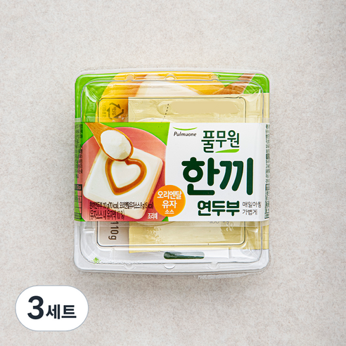 풀무원 한끼연두부 110g + 오리엔탈유자 소스 8g 세트, 118g, 3세트