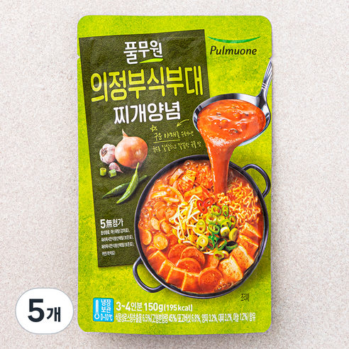 풀무원 의정부식부대 찌개양념, 150g, 5개