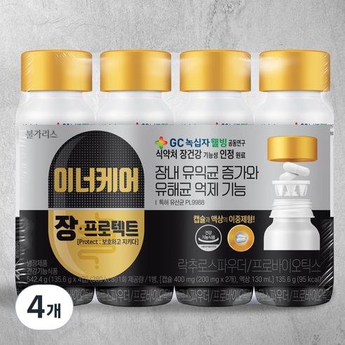 포스트바이오틱스 이너케어 장 프로텍트 유산균음료, 135.6g, 4개입, 4개