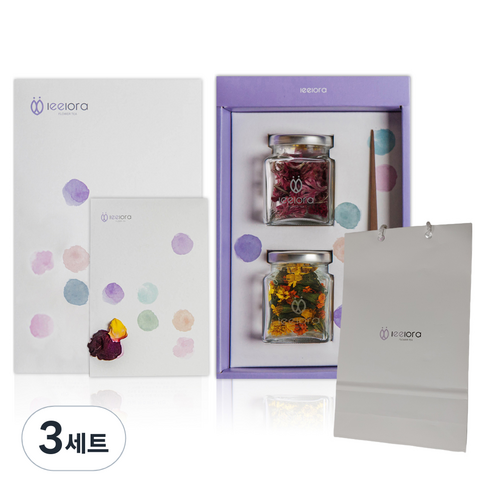 리로라 꽃차 선물세트 + 쇼핑백, 메리골드 13g + 맨드라미 8g, 3세트