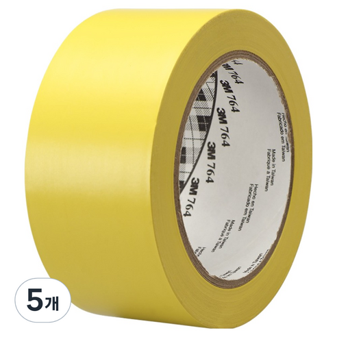 3M 바닥 라인 764 테이프 노랑 50.8mm x 32.9m, 5개