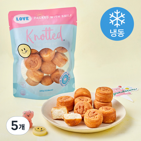 노티드 스마일 만쥬 (냉동), 185g, 5개, 1개입
