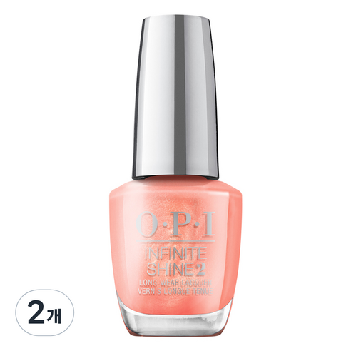오피아이 인피니트샤인2 매니큐어 S008, Data Peach, 15ml, 2개
