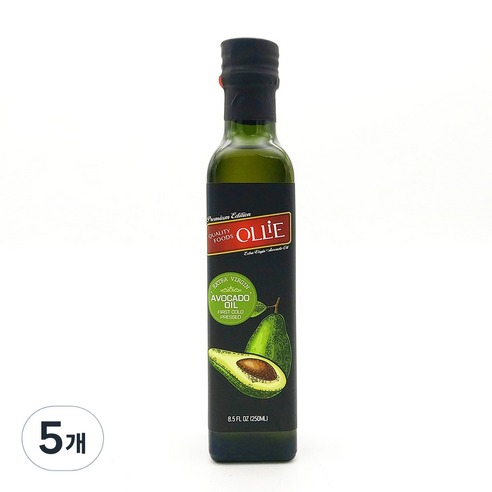 올리에 엑스트라버진 프리미엄 에디션 아보카도 오일, 250ml, 5개