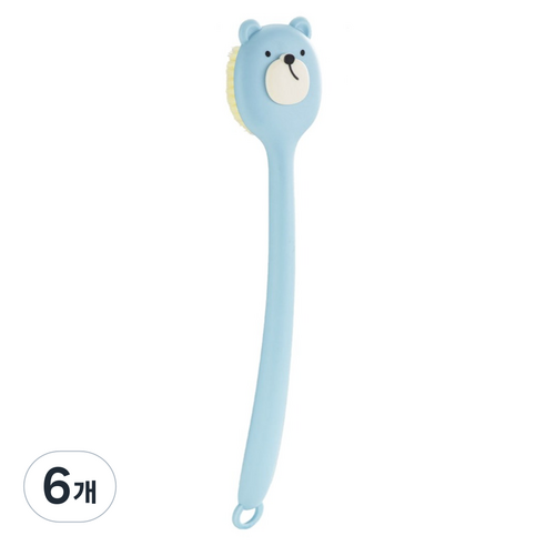 깨끗하게 샤워하자 바디 등 샤워 브러쉬, 블루, 6개, 1개입