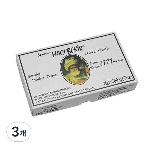 하즈베키르 터키쉬딜라이트 위드 피스타치오 석류, 200g, 3개