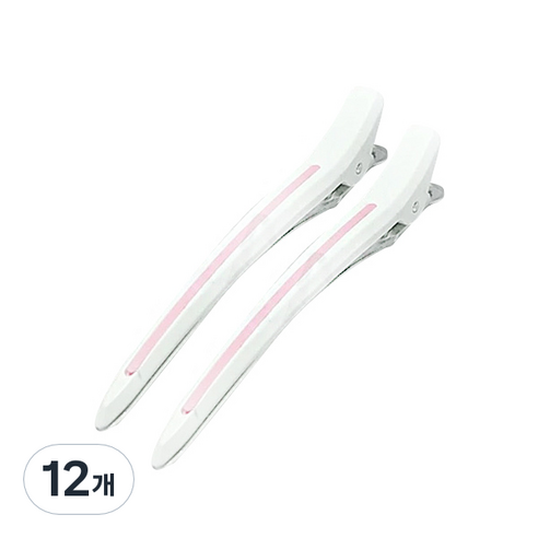 다카라 크리스탈 헤어클립 대 120mm, 12개, 화이트 + 핑크