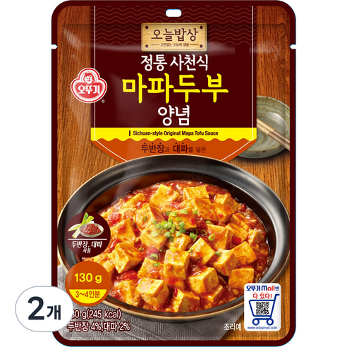 오뚜기 오늘밥상 정통 사천식 마파두부 양념, 130g, 2개