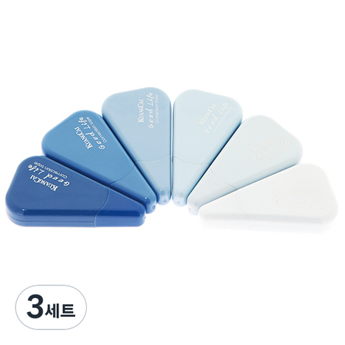 KUANGCAI 그라데이션 삼각 수정테이프 6종 세트, 베이비블루, 3세트
