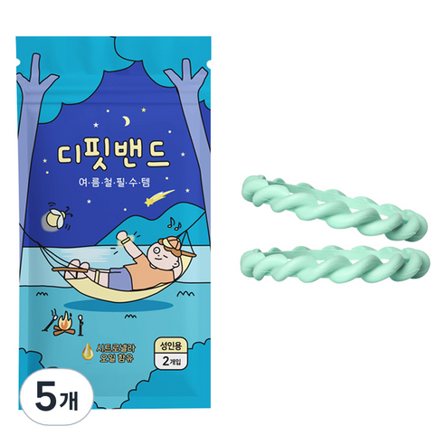 디핏밴드 모기퇴치밴드, 민트, 5개