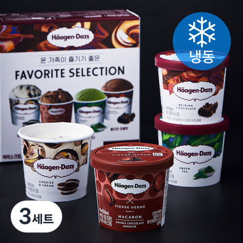 하겐다즈 미니컵 페이보릿 셀렉션 아이스크림 100ml x 4종 세트 (냉동), 3세트