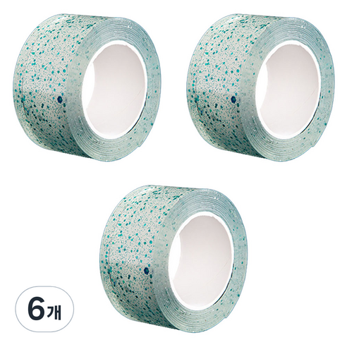 알로데 스팽글 버블 양면테이프 5cm x 3m, TYPE02 그린, 6개