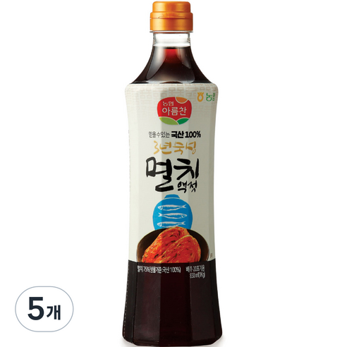 아름찬 국산 멸치액젓, 1kg, 5개