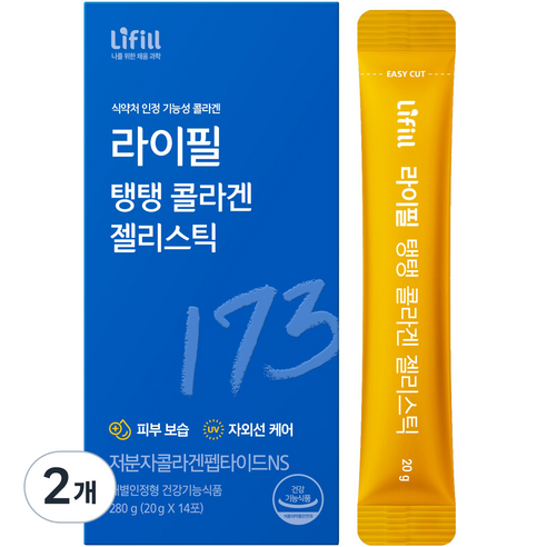 라이필 탱탱 콜라겐 젤리스틱 14p, 280g, 2개