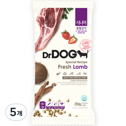 닥터독 시니어 건식사료, 양, 250g, 5개
