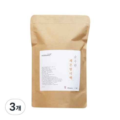 레몬밤 허브 티백, 1g, 50개입, 3개