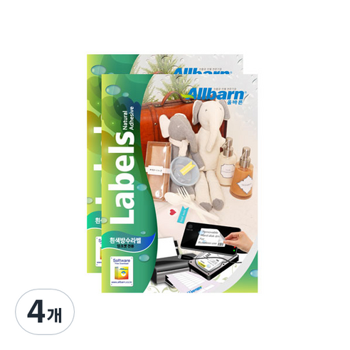 올바른 잉크젯용 방수 흰색 라벨지 AL001PI 25p, 1칸, 4개