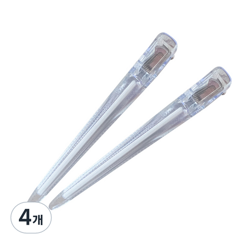 다카라 크리스탈 헤어클립 대 120mm, 4개, 투명 + 화이트