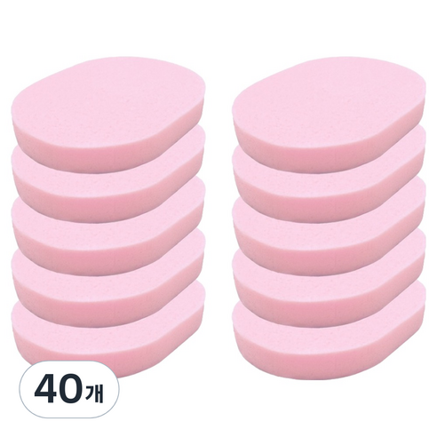 라벤토리 클렌징 해면 스펀지 15mm, 핑크, 40개