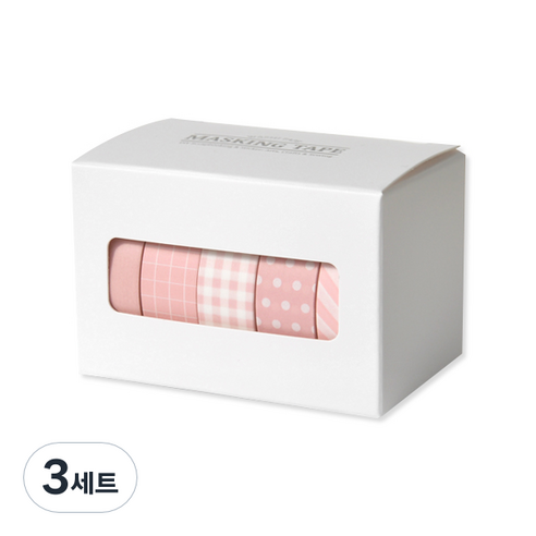 모노라이크 아르떼 마스킹 테이프 5종 세트, Powder pink, 3세트