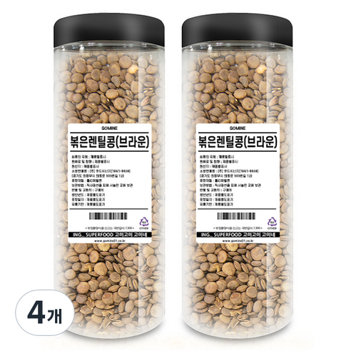 고미네 볶은 브라운 렌틸콩, 600g, 4개