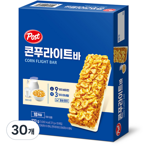 포스트 콘푸라이트 밀크바, 270g, 3개