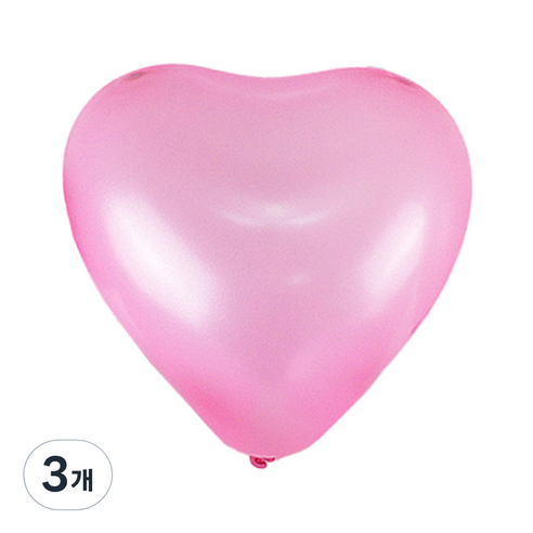 파티쇼 하트모양 풍선 펄 15cm 100p, 핑크, 3개