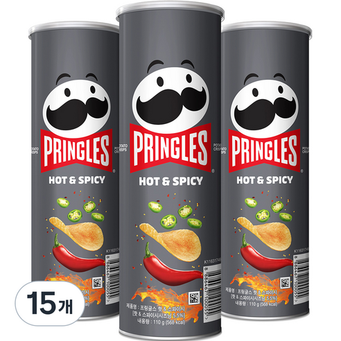 켈로그 프링글스 매운맛, 110g, 15개