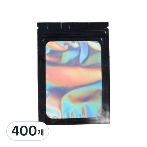 올하이 컬러풀 오로라 다용도 OPP 소품 포카 포장 지퍼백 슬리브 포장봉투 7.5 x 10 cm, 400개, 블랙