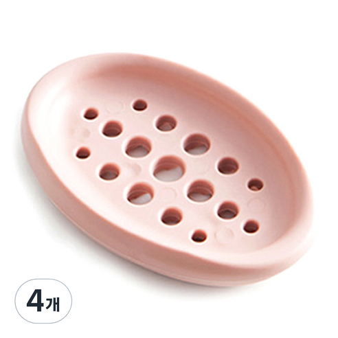 물빠짐 손빨래 비누받침, 핑크, 4개