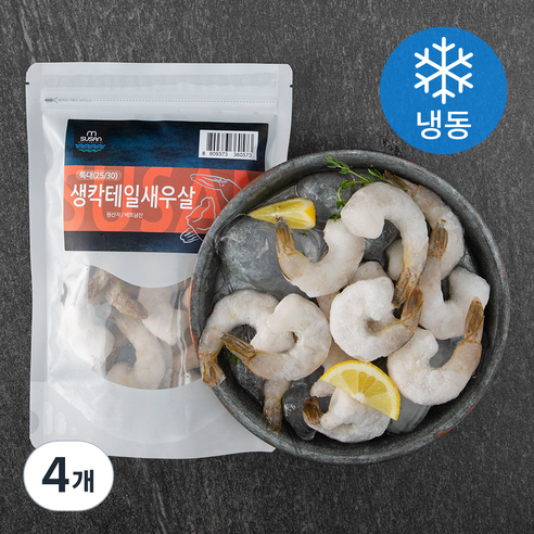 엠수산 칵테일 새우 특대 (냉동), 200g (11~13 마리), 4개