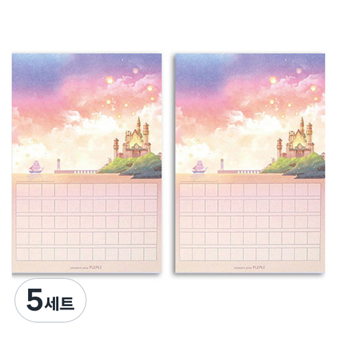 마음더하기 원고지 세로형 메모지 2p 세트, 풍등 축제, 5세트