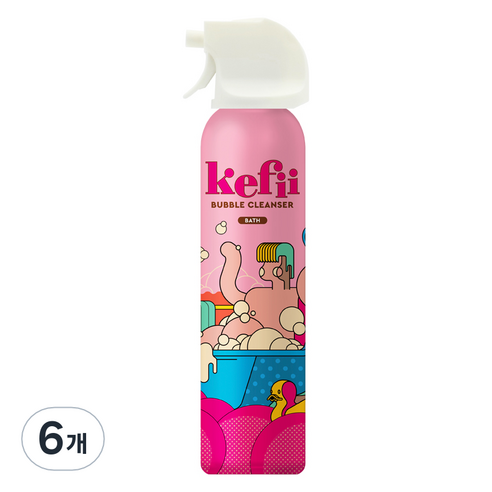 케피 버블 클렌저 핑크폼 배쓰 딸기향, 200ml, 6개