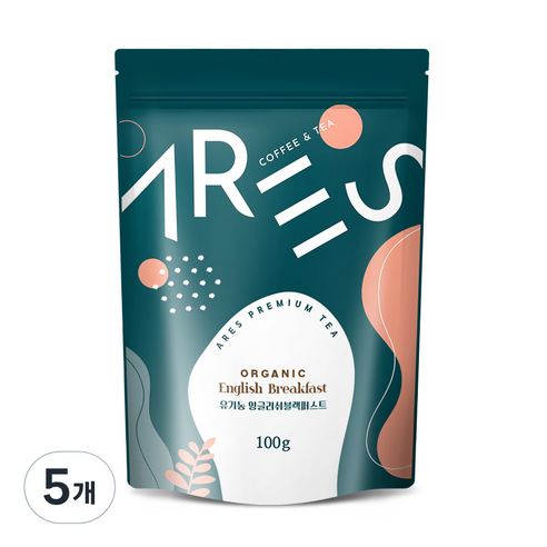 아레스 유기농 잉글리쉬 블랙퍼스트 홍차, 100g, 1개입, 5개