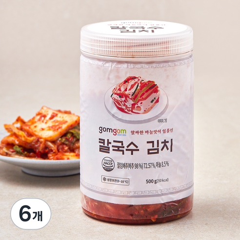 곰곰 칼국수 김치, 500g, 6개