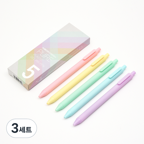 카코 퓨어 에디션 마카롱 젤펜 5종 세트 Ver 2 0.5mm, 혼합색상, 3세트