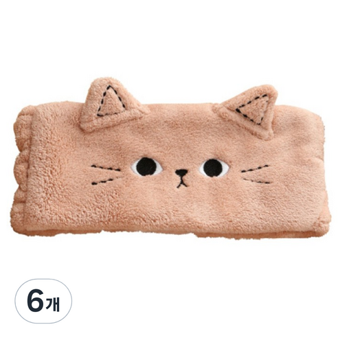 엠케이존 와이드 고양이 세안 헤어밴드, 핑크, 6개
