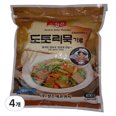 청은에프엔비 도토리묵 가루, 400g, 4개