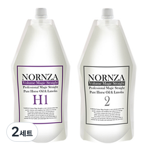 노른자 볼륨매직 스트레이트 파마약 H1 일반모 1제 400g + 2제 400g 세트, 2개