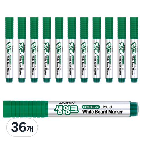 자바펜 생잉크 보드마카, 녹색, 36개