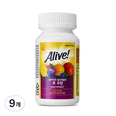 얼라이브 원스데일리 포우먼 멀티비타민, 30정, 9개