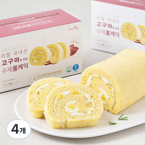 프레시오늘 신선냉장 리얼 고구마로 만든 수제 롤케익, 260g, 4개