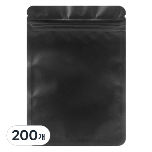 마켓감성 해피지퍼 포장 가방, 블랙, 200개