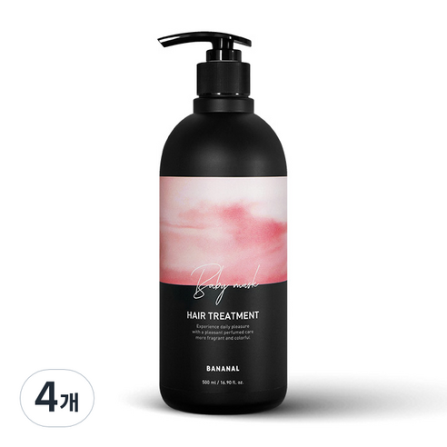 바나날 퍼퓸드 헤어 트리트먼트 베이비 머스크, 500ml, 4개