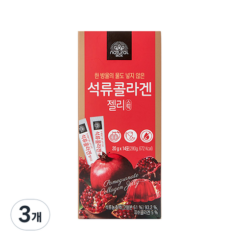 내추럴박스 석류 콜라겐 젤리스틱, 14개, 3개