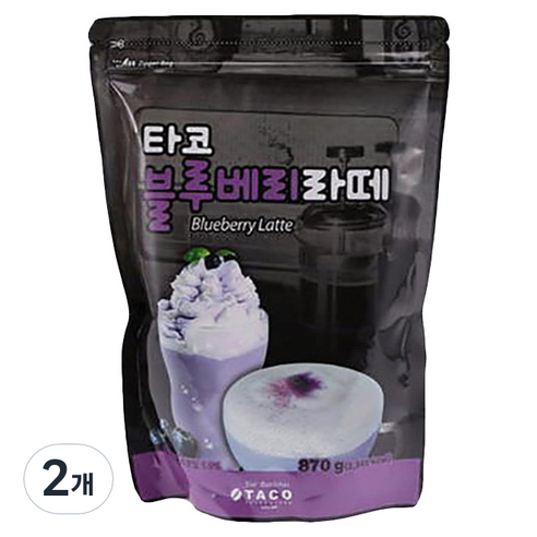 타코 블루베리라떼 파우치(870g) 분말, 870g, 2개, 2개
